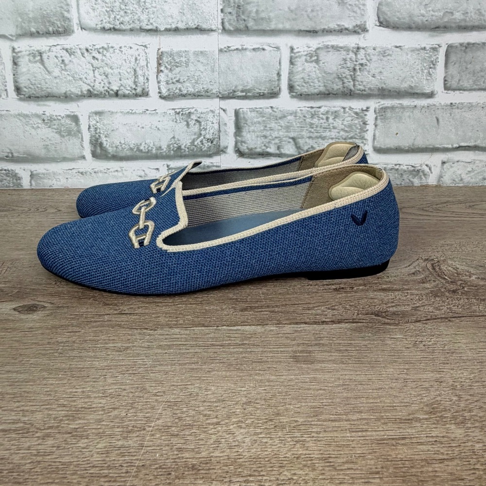 VIVAIA Eillen Pointed-Toe Loafers Horsebit Blue Womens 38.5 - Picture 2 of 7